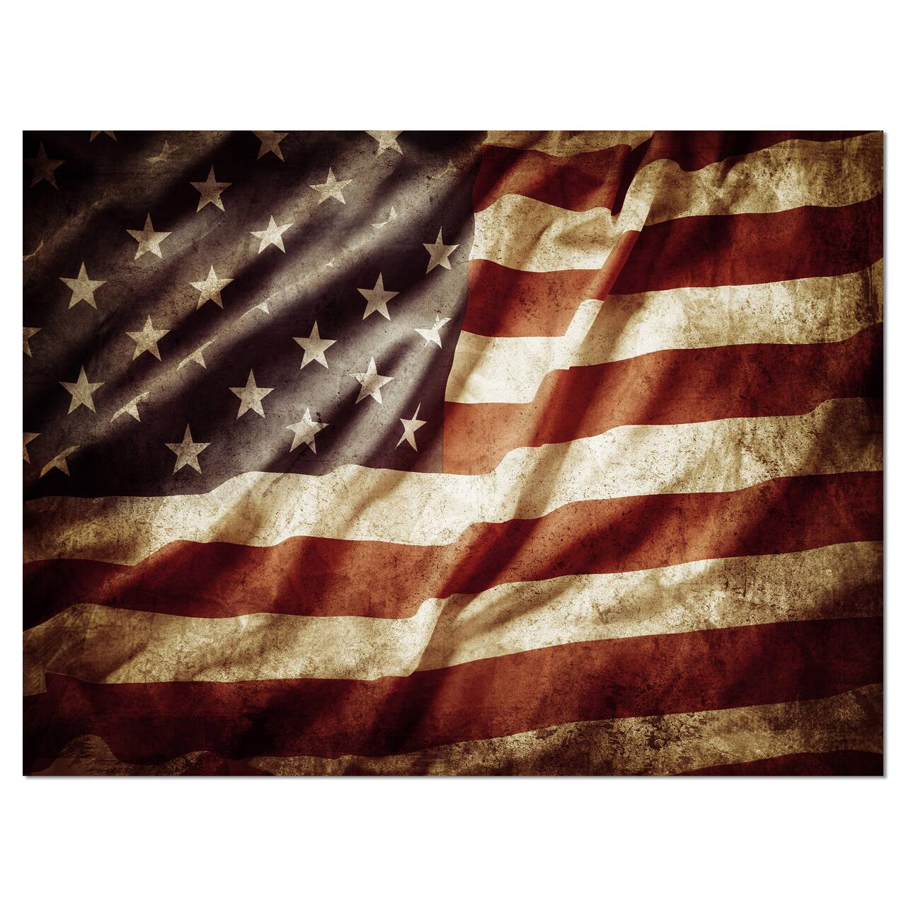 Designart - American Flag - Contemporary Canvas Art Print